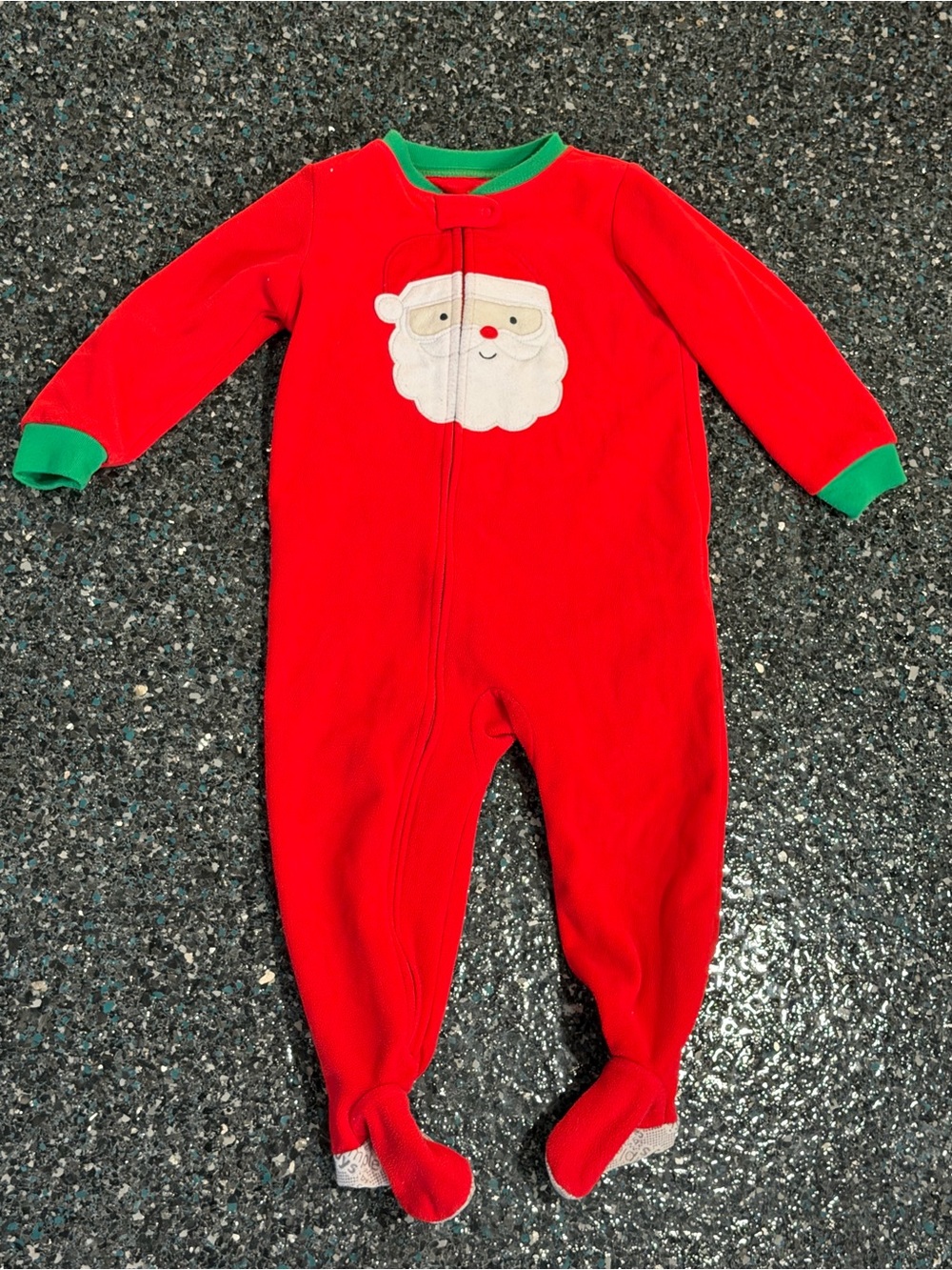 Unisex Simple Joys Carter’s 24 Months Red Santa Footed Christmas Pajamas